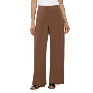 NEW Three Dots Women's XXL Brown Wide Flare Leg Stretched Pants